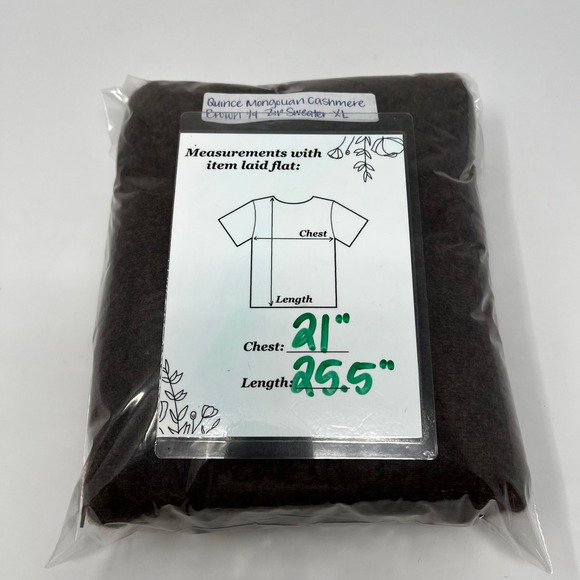 Quince Mongolian Cashmere Quarter Zip Sweater Brown Size XL - Picture 8 of 8